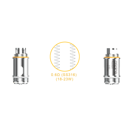 RÉSISTANCE POCKE X 0,6 OHM / SS316L - ASPIRE